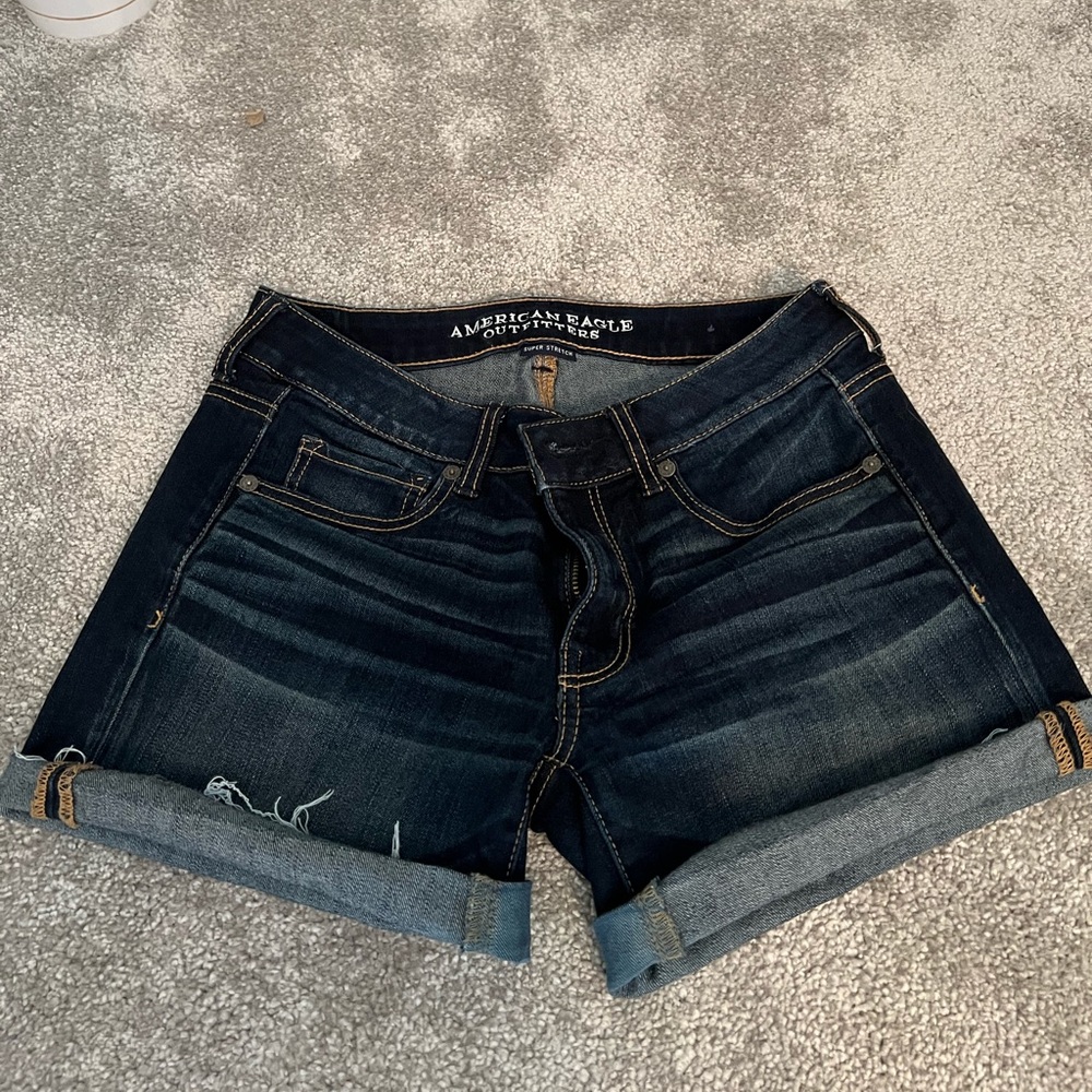 Dark wash jean shorts